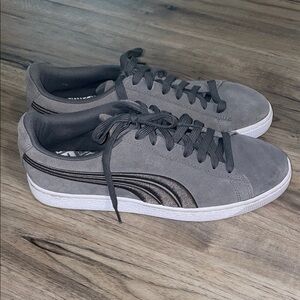 Puma Men's Charcoal Suede Sneakers